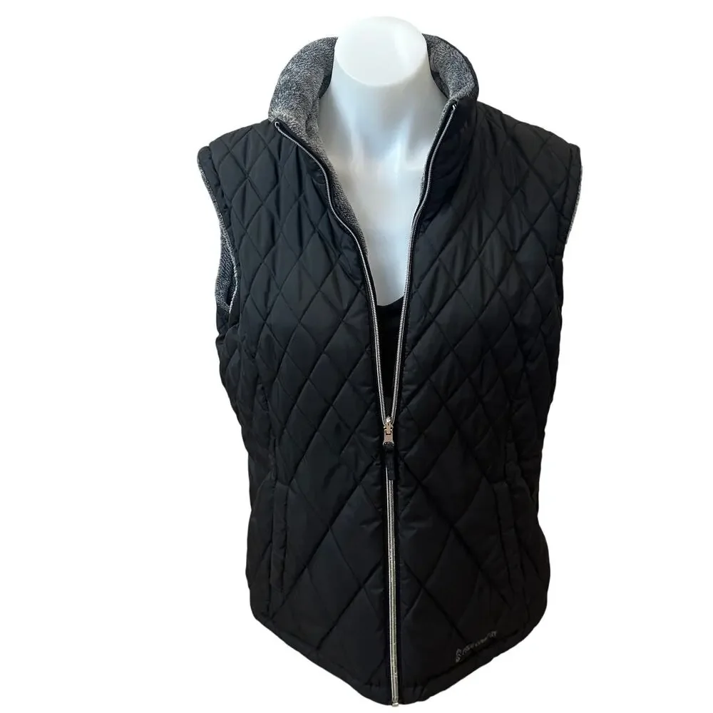 Coors Rodeo Black Puffer Vest XL Western Unique Tailgate Faux Fur Upcycled - Picture 4 of 7